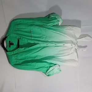 INC INTERNATIONAL CONCEPTS Women's green to white faded top size 18W